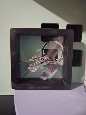 Mini Tool Keychain with Tag - Silver Tone